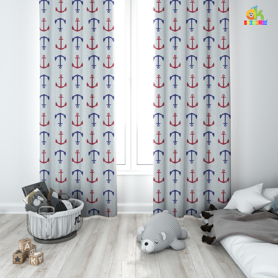 Orka Kids Door Curtain Pack of 2, (D8)